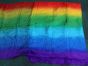 Rainbow silk fabric by yard