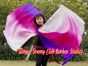 white-light pink-pink-purple 5 Mommes 2.7m*1.4m (3 yds x 55") belly dance silk veil 