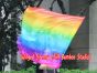 spinning silk flag poi 103cm (40") for Worship & Praise, long side Rainbow+