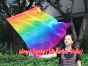 spinning silk flag poi 103cm (40") for Worship & Praise, long side Rainbow+