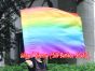 spinning silk flag poi 103cm (40") for Worship & Praise, long side Rainbow+