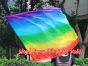 spinning silk flag poi 103cm (40") for Worship & Praise, long side Rainbow