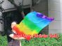 spinning silk flag poi 103cm (40") for Worship & Praise, long side Rainbow