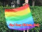 spinning silk flag poi 103cm (40") for Worship & Praise, long side Rainbow