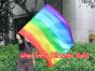 spinning silk flag poi 103cm (40") for Worship & Praise, long side Rainbow