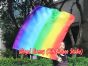 spinning silk flag poi 103cm (40") for Worship & Praise, long side Rainbow