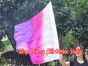 spinning silk flag poi 103cm (40") for Worship & Praise, white-pink-purple