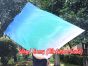 spinning silk flag poi 103cm (40") for Worship & Praise, white-aqua-turquoise-blue