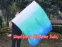 spinning silk flag poi 103cm (40") for Worship & Praise, white-aqua-turquoise-blue