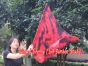 spinning silk flag poi 103cm (40") for Worship & Praise, Lava