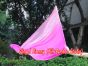 spinning silk flag poi 129cm (51") for Worship & Praise, long side pink fading