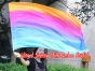 spinning silk flag poi 129cm (51") for Worship & Praise, long side Iridescence