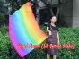 spinning silk flag poi 129cm (51") for Worship & Praise, long side Rainbow+