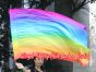 spinning silk flag poi 129cm (51") for Worship & Praise, long side Rainbow+