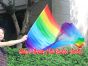 spinning silk flag poi 129cm (51") for Worship & Praise, long side Rainbow