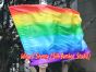 spinning silk flag poi 129cm (51") for Worship & Praise, long side Rainbow