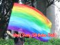 spinning silk flag poi 129cm (51") for Worship & Praise, long side Rainbow