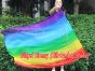 spinning silk flag poi 129cm (51") for Worship & Praise, long side Rainbow