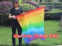 spinning silk flag poi 129cm (51") for Worship & Praise, Rainbow