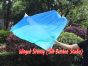 spinning silk flag poi 129cm (51") for Worship & Praise, white-aqua-turquoise-blue