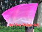 Spinning silk flag poi 174cm (68") for Worship & Praise, long side pink fading