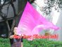 Spinning silk flag poi 174cm (68") for Worship & Praise, long side pink fading