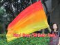 Spinning silk flag poi 174cm (68") for Worship & Praise, long side Fire