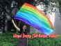 Spinning silk flag poi 174cm (68") for Worship & Praise, long side Rainbow