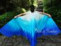 1 pair white-turquoise-blue 8 Mommes habotai belly dance silk wing