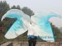 1 pair 180 cm (71") half circle prophetic angel wing silk flags,turquoise fading 