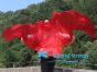 1 pair 180 cm (71") half circle prophetic angel wing silk flags,red 