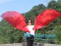 1 pair 180 cm (71") half circle prophetic angel wing silk flags,red 