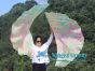 1 pair 180 cm (71") half circle prophetic angel wing silk flags, Moonstone 