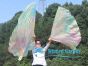 1 pair 180 cm (71") half circle prophetic angel wing silk flags, Moonstone 