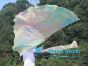 1 pair 180 cm (71") half circle prophetic angel wing silk flags, Moonstone 