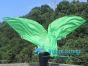 1 pair 180 cm (71") half circle prophetic angel wing silk flags,  Green