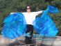 1 pair 180 cm (71") half circle prophetic angel wing silk flags, Blue Moon