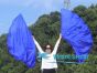 1 pair 180 cm (71") half circle prophetic angel wing silk flags, blue