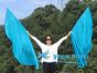 1 pair 180 cm (71") half circle prophetic angel wing silk flags,turquoise 