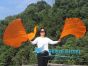 1 pair 180 cm (71") half circle prophetic angel wing silk flags, orange