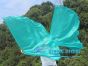 1 pair 180 cm (71") half circle prophetic angel wing silk flags, peacock green