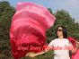 1 pair 1.5m (59") Bordeaux fading belly dance silk fan veil