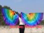 1 pair 180 cm (71") half circle prophetic angel wing silk flags, Rainbow 