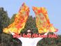 1.5m (59") tie-dye belly dance silk fan veil Flame