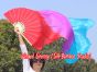 1 pair 1.5m (59") red-purple-turquoise belly dance silk fan veil