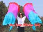 1 pair 1.5m (59") red-purple-turquoise belly dance silk fan veil