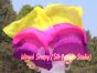 1 pair 1.1m (43") purple-pink-yellow silk fan veils for kids