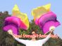 1 pair 1.1m (43") purple-pink-yellow silk fan veils for kids