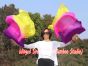 1 pair 1.1m (43") purple-pink-yellow silk fan veils for kids