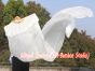 1 Pair 3m (3.3 yds) white belly dance silk fan veils